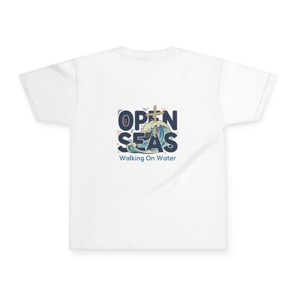 Youth Tee - "Open Seas: Walking On Water" Christian Ocean Graphic