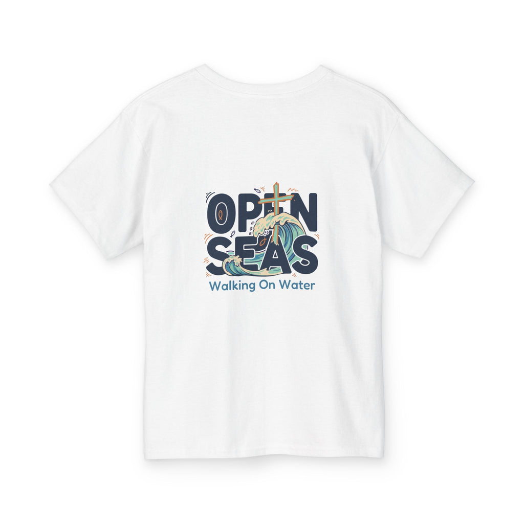 Youth Tee - "Open Seas: Walking On Water" Christian Ocean Graphic